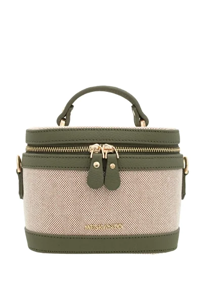 Meskanto Hilton Canvas-Genuine Leather Chain Strap Box Bag