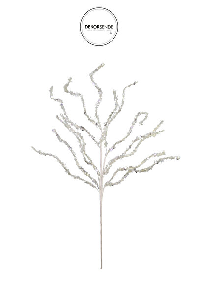 Dekorsende Χριστουγεννιάτικο Στολίδι Παγιέτα Κλαδί Λευκό 70 εκ