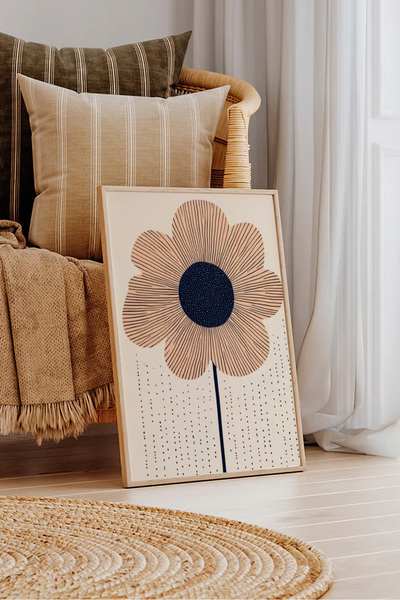 Dekorsiahome Tek Parça Ahşap Çerçeveli Oturma Odası Salon Mutfak Tablosu TK1549