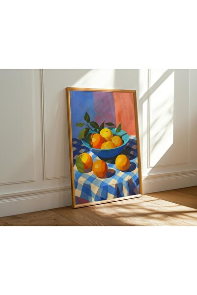 Dekorsiahome Tek Parça Ahşap Çerçeveli Oturma Odası Salon Mutfak Tablosu TK1518