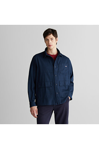 Gant Erkek Lacivert Oversize Fit Gömlek