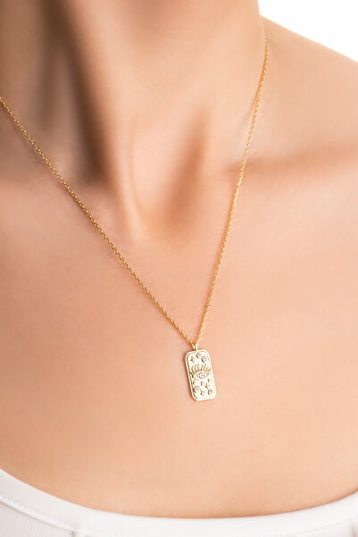 So CHIC... Şans Tılsımı 18 Ayar Sarı Altın Kaplama 44 Cm Gümüş Kolye