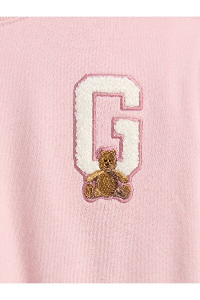 GAP Bebek Pembe VintageSoft Varsity Logo Sweat Set