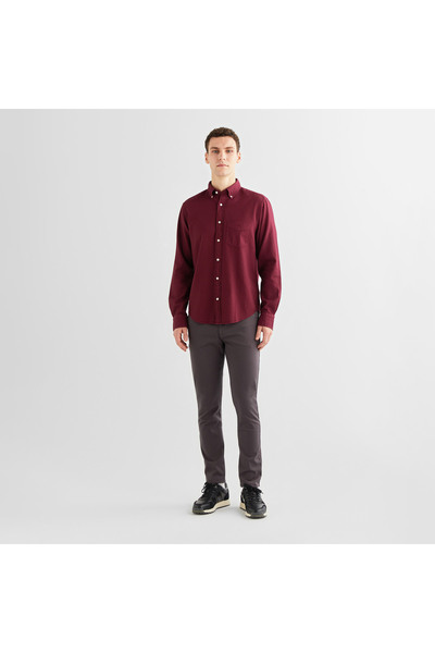 Gant Erkek Kırmızı Regular Fit Düğmeli Yaka Gömlek