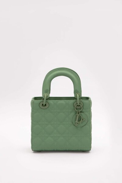 Levidor Green Square Accessory Detailed Handbag