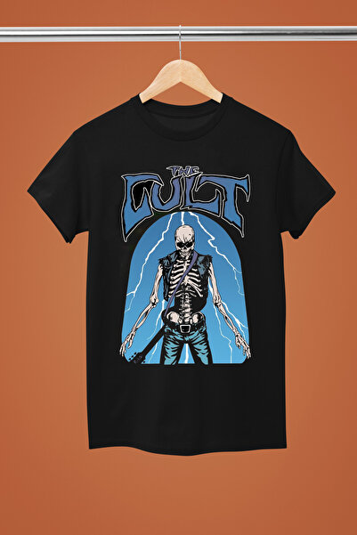 MAGORS تيشيرت روك من القطن المطبوع بأكمام قصيرة وقصة عادية