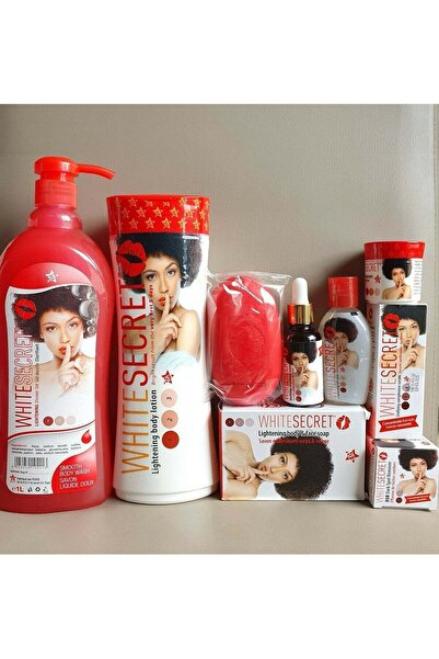 White secret مجموعة تفتيح الجسم الكاملة، صابون، كريم، لوشن، سيروم، زيت، وكريم...