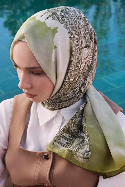 Poanes İSTANBUL DESENLİ KREP İPEK ŞAL