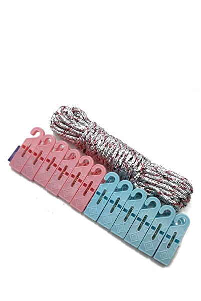 Arma مشابك ملابس متعددة الألوان 12 قطعة مع حبل