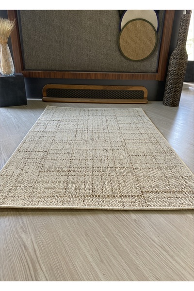 Just Arte Sisal Salon Halısı Tozumaz Yıkanabilir Mutfak Halısı Dekoratif Kori...