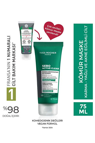 Yves Rocher Matlaştırıcı ve Siyah Nokta Önleyici Maske – Karma ve Yağlı Ciltler