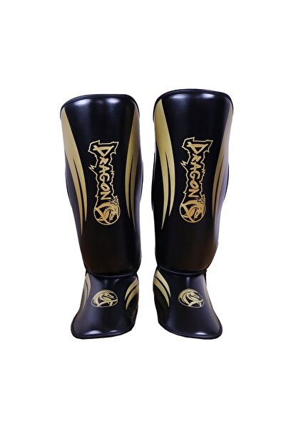 40716-P Kaval Ayak Koruyucu Siyah Gold Kick Boks Kaval Koruyucu