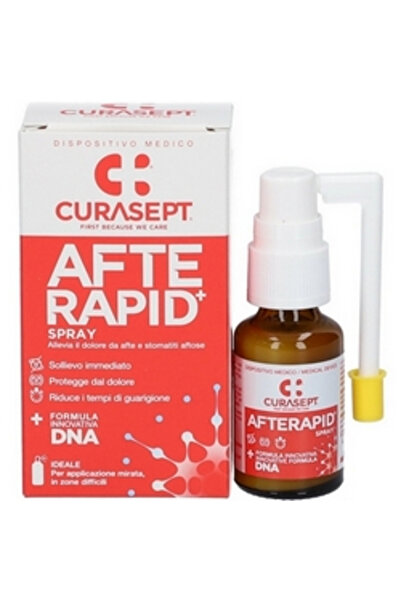 CURASEPT Crs056 أفتي رابيد سبراي، يُستخدم لتخفيف قرح الفم وتهيج الفم، 15 مل