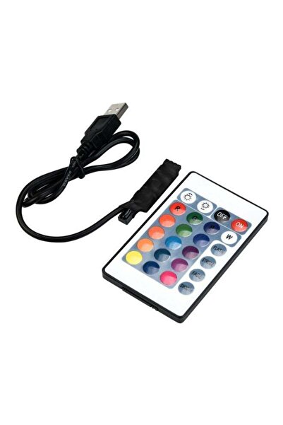 Voberry شريط إضاءة LED USB مع جهاز تحكم عن بعد أبيض/أسود 100 سم