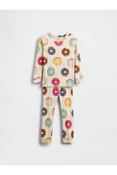 GAP Bebek Krem Organik Brushed Pamuk Pijama Takımı