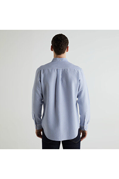 Gant Erkek Mavi Regular Fit Klasik Yaka Çizgili Gömlek