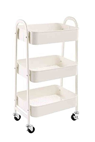 Arma عربة تخزين معدنية متدحرجة بثلاث طبقات 78.5*40*30 سم