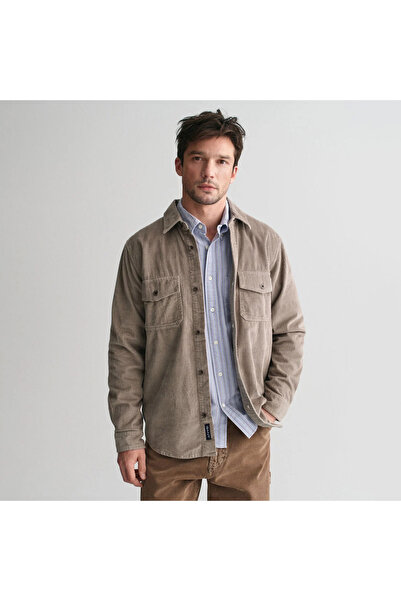 Gant Erkek Bej Regular Fit Kadife Gömlek