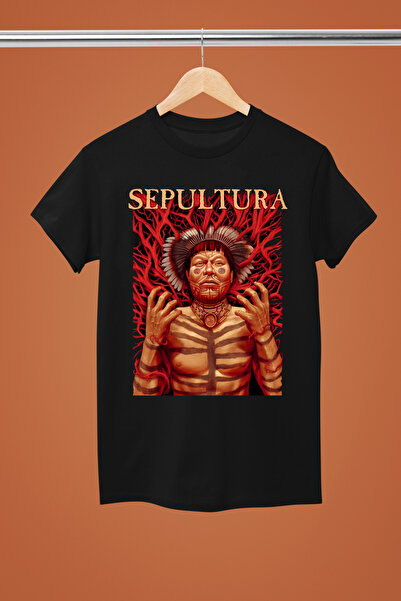 MAGORS تيشيرت روك من القطن بأكمام قصيرة وطبعة SEPULTURA