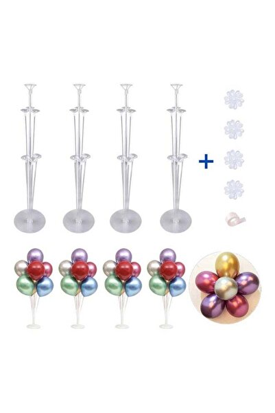 ONE TO FOUR مجموعة حامل البالونات المكونة من 4 قطع