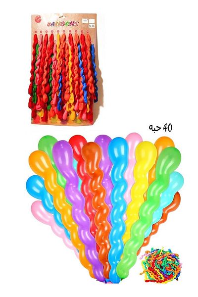 Arma Long spiral balloon, multi-colored, 40 pieces