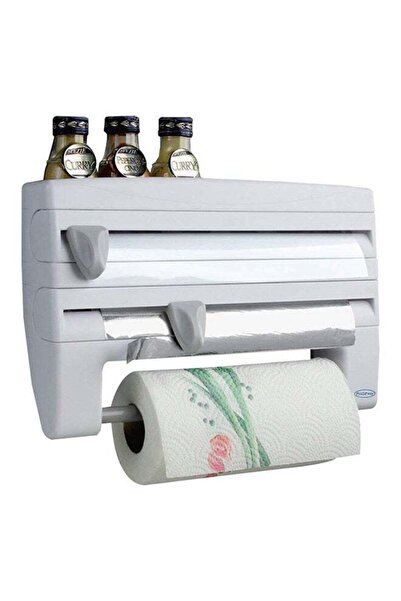 Generic Alminum Foil/Paper Dispenser With Storage Rack White