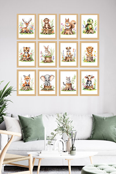 woodsia Set de pictură din lemn MDF cu aspect cadru 12 piese SET1025