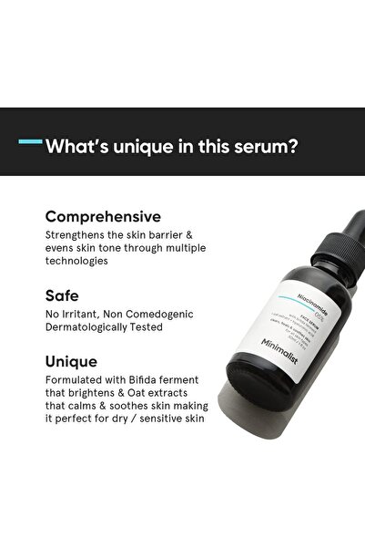 Minimalist Niacinamide 5% Face Serum with Vit B3 & Hyaluronic Acid for Clear Glowing Skin | Helps Re