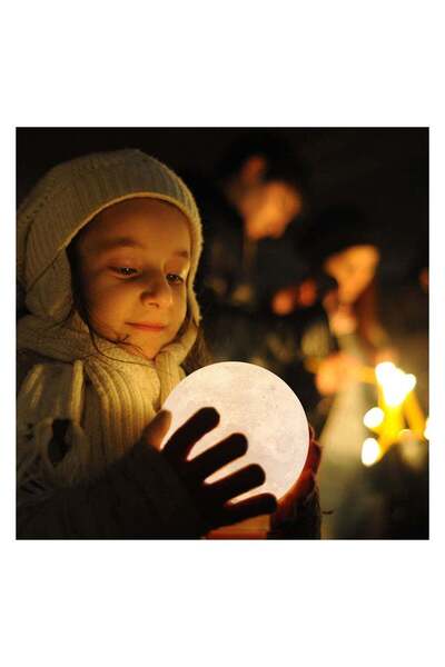 VANDER LIFE مصباح LED ثلاثي الأبعاد على شكل قمر كامل، أبيض، 12 سم