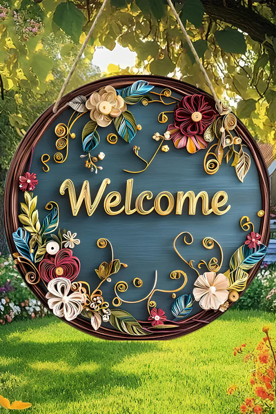 kutuTR Welcome Mdf Door Ornament |   Hanging, Removable, Decorative Ks019