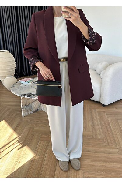 Lady Pixie Kadın Leopar Desenli Astarlı Blazer Ceket
