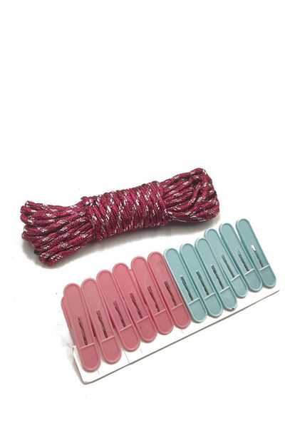 Arma Clothes clips, multi-colored, 12 pieces, with a rope