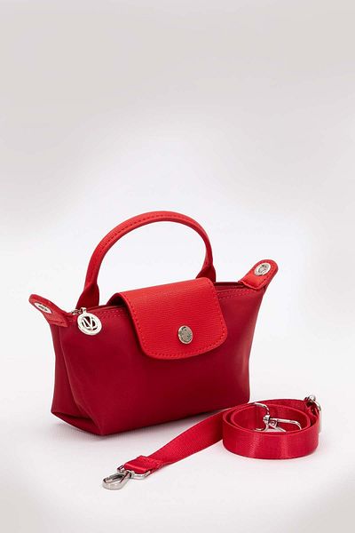 Levidor Red Mini Size Leather Cover Detailed Handbag