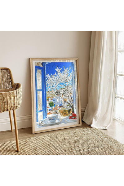 Dekorsiahome Τραπέζι σαλονιού κουζίνας με ξύλινο πλαίσιο μονοκόμματο TK152