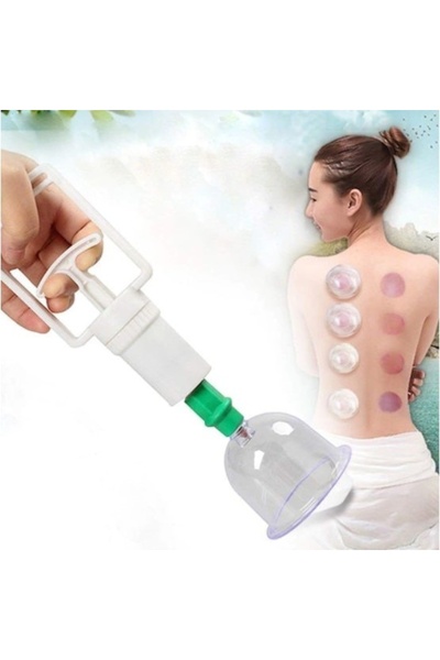 FOXMAG24 Set of 12 Cupping Cups for Massage, Vacuum Pump, Therapeutic Function, Transparent