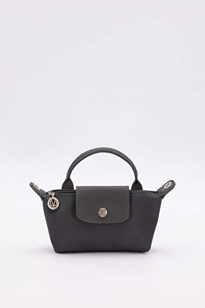 Levidor Gray Mini Size Leather Cover Detailed Handbag