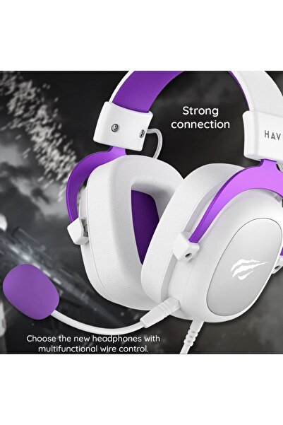 Havit Ακουστικά Gaming για PS4/PS5/XBOX, με Μικρόφωνο, Καλώδιο 2 μέτρων, 53 χιλ., Υποδοχή 3,5 χιλ., H2002d, Ροζ