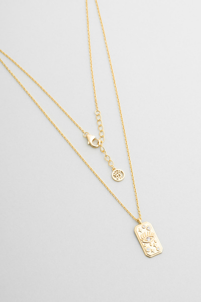 So CHIC... Şans Tılsımı 18 Ayar Sarı Altın Kaplama 44 Cm Gümüş Kolye