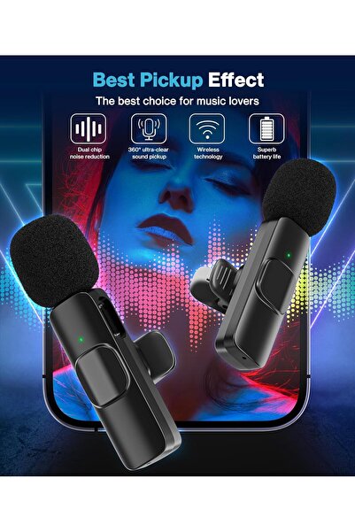 Generic Gicorino Wireless Lavalier Microphone for iPhone, Wireless Mic for iPhone15 with Noise Reduction Chi