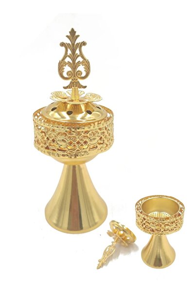 co arma Luxurious golden incense burner for home and outdoor