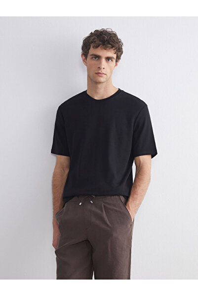 LC Waikiki Λαμπερές επιλογές από το Shining Store | Ανδρικό μπλουζάκι με στάμπα με λαιμόκοψη από χτενισμένο βαμβάκι