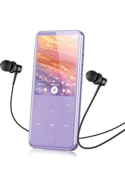 AGPTEK مشغل MP3 بسعة 64 جيجابايت مع بلوتوث 5.3 وشاشة TFT ملونة مقاس 2.4 بوصة،...