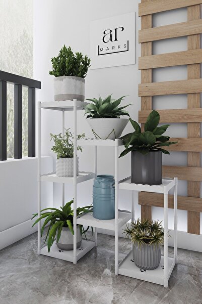 Armarks 7 Raflı Saksılık, Kış Bahçesi, Dekoratif Plastik Çiçek Saksılığı, Çiç...