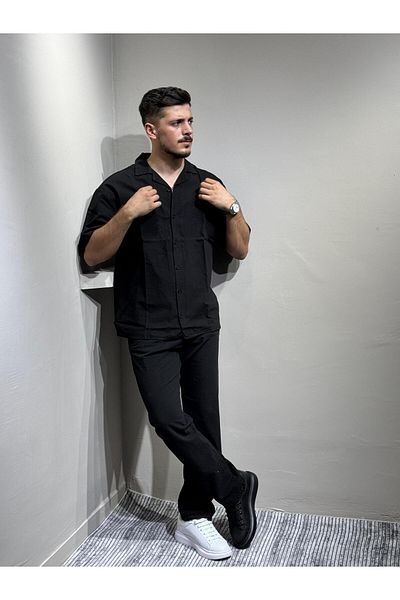 blayn jeans Shirt Pants Men's Linen Suit Oversize Fit
