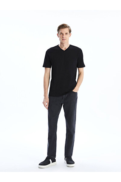 LC Waikiki Sparkling Selections from Shining Store | V-Neck Short Sleeve Combed Cotton Men's T-Shirt