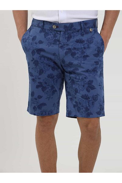 Dufy Saks Men's Slim Fit Floral Patterned Shorts - 107687