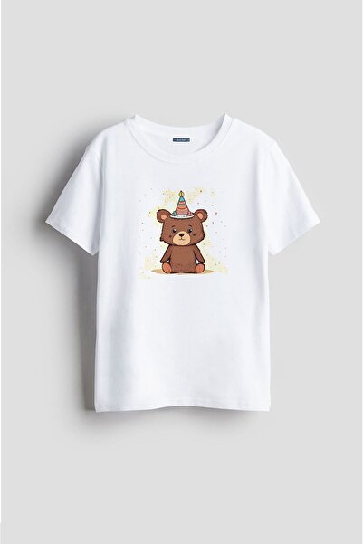 Darkia تي شيرت للأطفال مطبوع عليه تصميم خاص بتصميم بسيط على شكل دمية دب