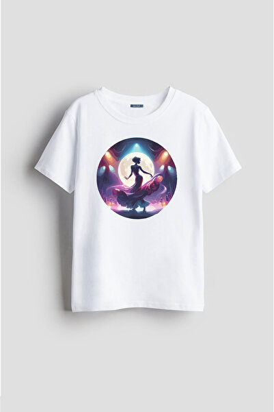 Darkia تي شيرت مطبوع بتصميم خاص للسيدات من Moon and Dancing للأطفال للجنسين