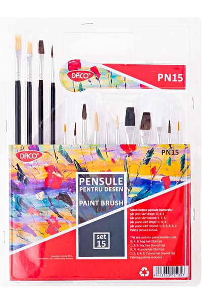 Daco Brush set 15 with watercolor palette
