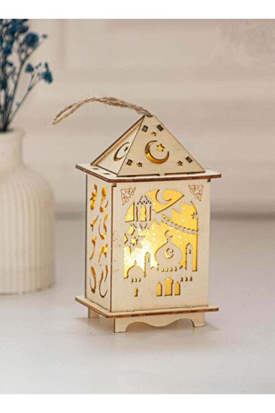 co arma إضاءة رمضان الخشبية 14 سم